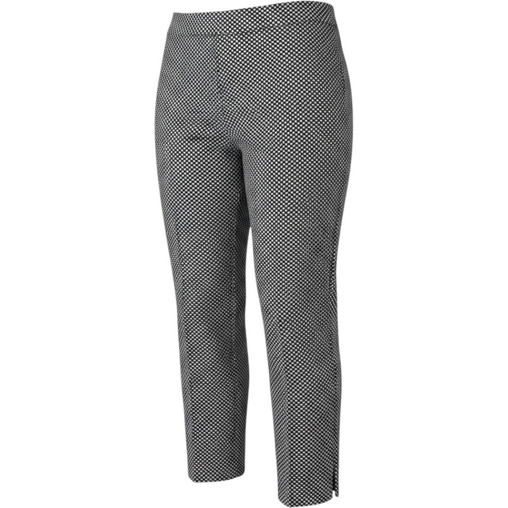 Talbots Heritage Ankle Pants Womens 10 Navy‎ Blue White Geometric Side Zip Crop